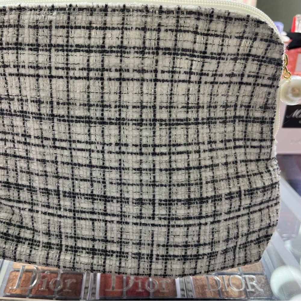 New Plaid Tweed Makeup Pouch